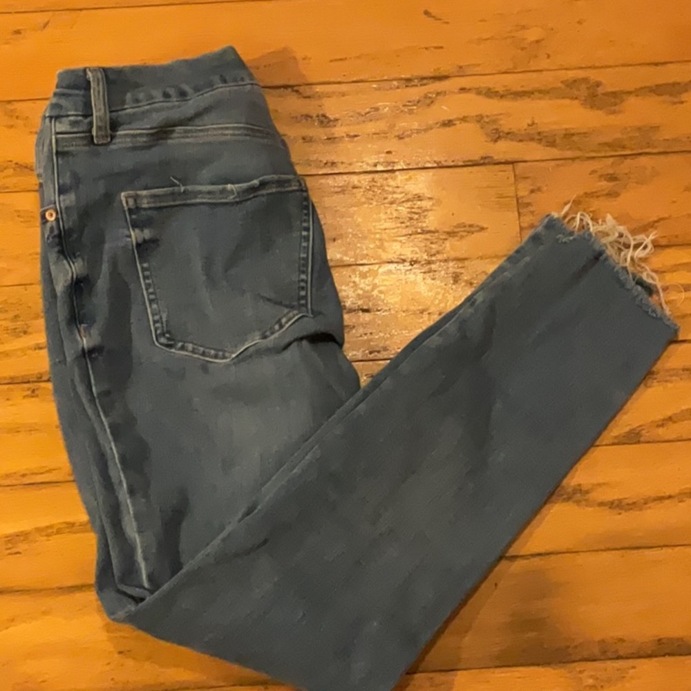 Express Blue Ankle Cropped Jeans